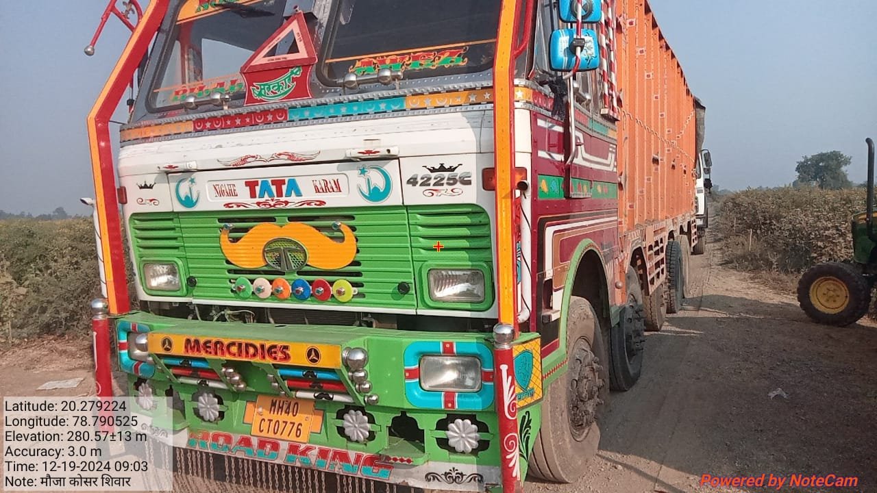                                        रेतीची अवैध वाहतूक करतांना ट्रकवर कारवाई